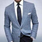 Brennan | Men's Tailored Blazer Jacket, Textured Smart Blazer Suit | Direct Attire | Light Grey