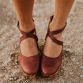 Brielle | Women's Orthopedic Leather Wedge Sandals, Supportive Summer Footwear for Walking and Everyday Wear, Supportive Summer Footwear for Walking and Everyday Wear - Brown