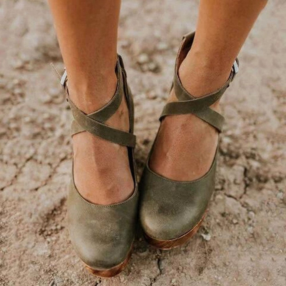 Brielle | Women's Orthopedic Leather Wedge Sandals, Supportive Summer Footwear for Walking and Everyday Wear