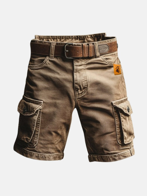 Brodie | Men's Vintage Cargo Shorts, Relaxed Fit Utility Shorts | Direct Attire | Brown