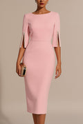 Brooke | Women's Pearl Split Sleeve Bodycon Midi Dress, Flattering Summer Dress for Holidays and Everyday Wear, Flattering Summer Dress for Holidays and Everyday Wear - image 4