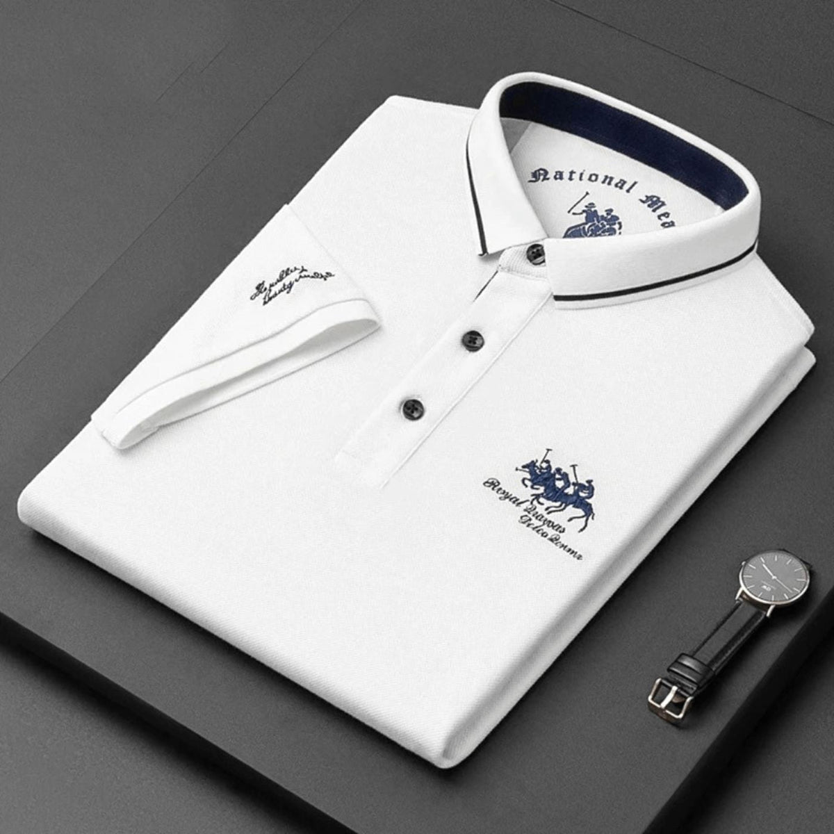 Callan | Men's Breathable Polo Shirt, Short-Sleeve Shirt | Direct Attire | Grey