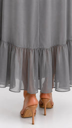 Casey | Women's Wrap-Front Chiffon Midi Dress, Flowing Occasion Dress | Direct Attire