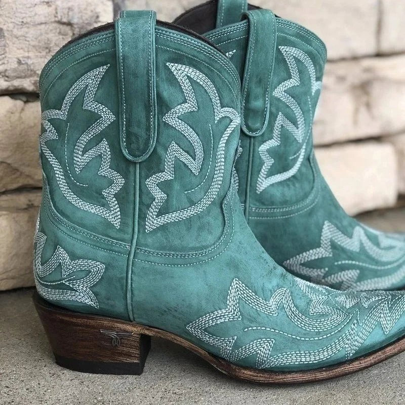 Cassidy | Women's Leather Cowgirl Boots With Western Stitching, Comfortable Summer Footwear for Holidays and Everyday Wear