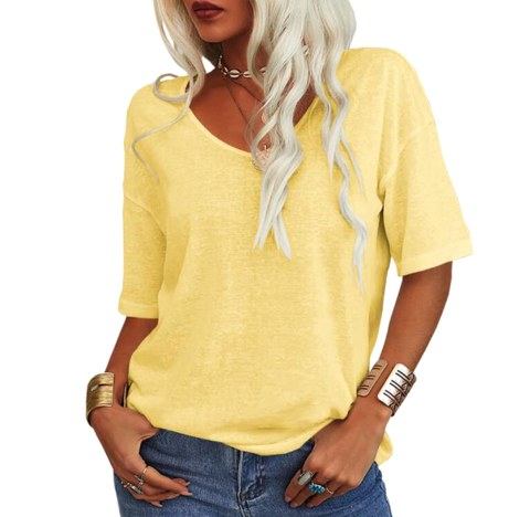 Chelsea | Women's Relaxed U-Neck T-Shirt, Lightweight Summer Top | Direct Attire