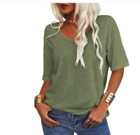 Chelsea | Women's Relaxed U-Neck T-Shirt, Lightweight Summer Top | Direct Attire