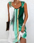 Chloe | Women's Printed Bohemian Dress, Strappy Summer Dress | Direct Attire