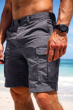 Clint | Men's Cargo Shorts with Practical Pockets, Casual Shorts | Direct Attire | Zwart
