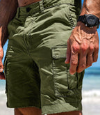 Clint | Men's Cargo Shorts with Practical Pockets, Casual Shorts | Direct Attire | Beige