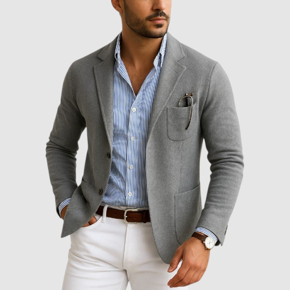 Connor | Men's Tailored Blazer with Notch Lapels, Classic Suit Jacket | Direct Attire | Gris
