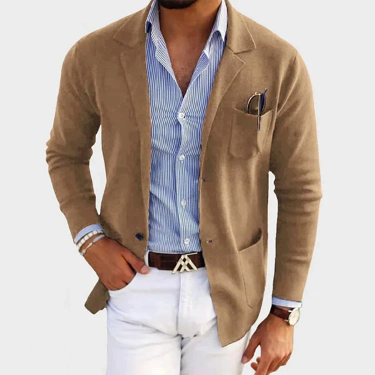Connor | Men's Tailored Blazer with Notch Lapels, Classic Suit Jacket | Direct Attire | Negro