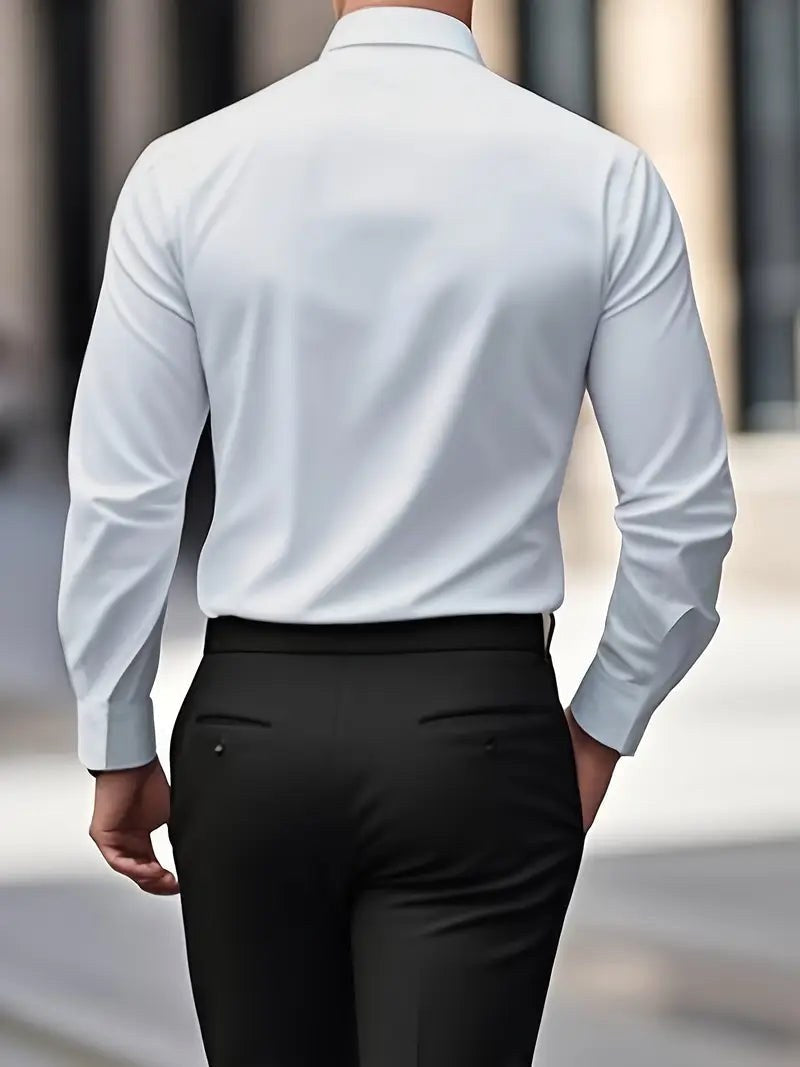 Cooper | Men's Breathable Long-Sleeved Shirt, Tailored Slim-Fit Shirt | Direct Attire