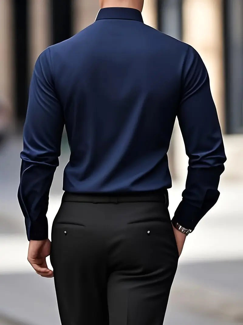Cooper | Men's Breathable Long-Sleeved Shirt, Tailored Slim-Fit Shirt | Direct Attire