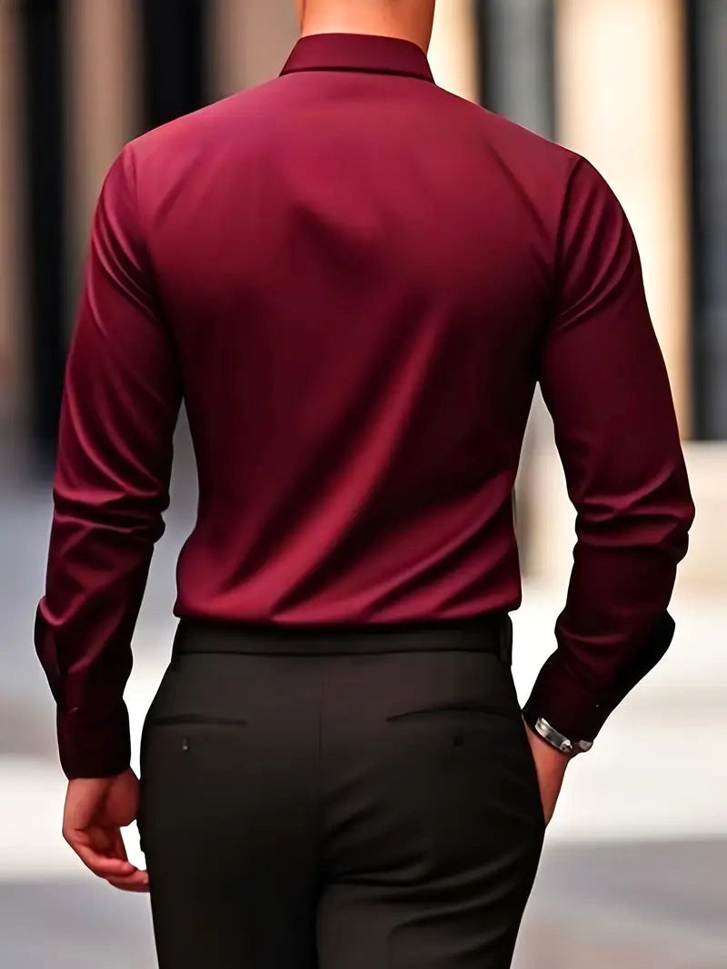 Cooper | Men's Breathable Long-Sleeved Shirt, Tailored Slim-Fit Shirt | Direct Attire