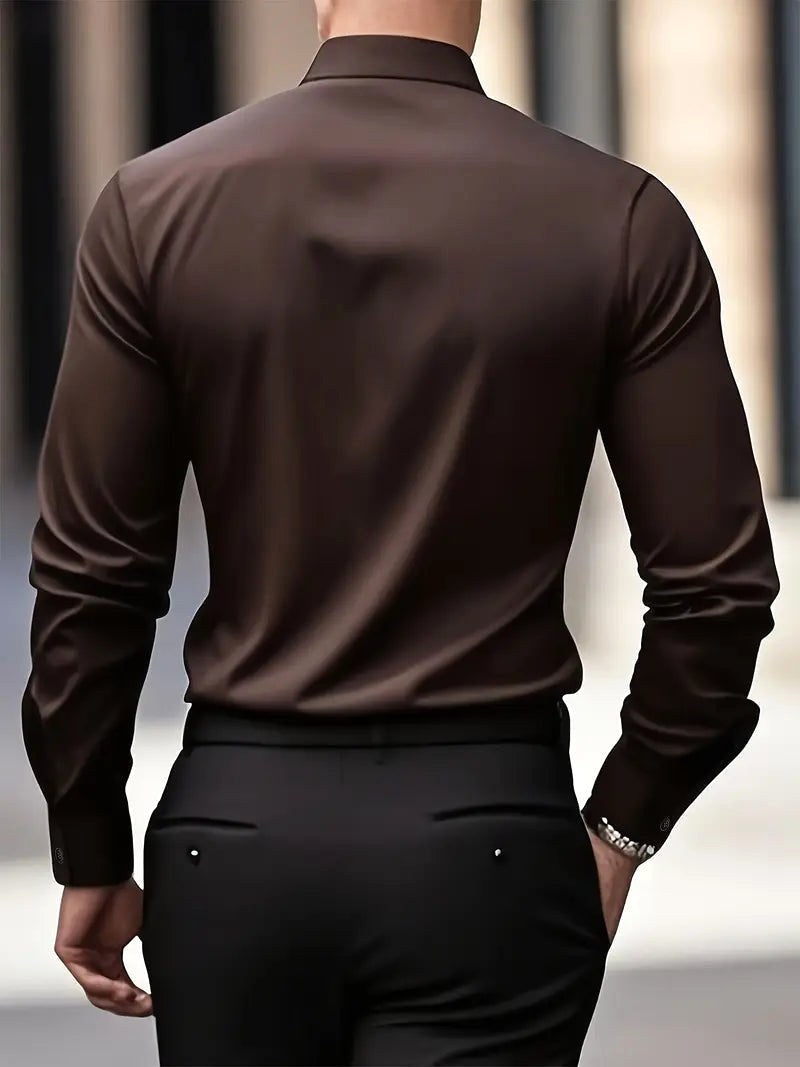Cooper | Men's Breathable Long-Sleeved Shirt, Tailored Slim-Fit Shirt | Direct Attire