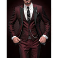 Cooper | Men's Three-Piece Blazer Suit, Waistcoat and Trousers Set | Direct Attire | Burgundy