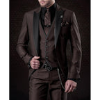 Cooper | Men's Three-Piece Blazer Suit, Waistcoat and Trousers Set | Direct Attire | Coffee