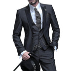 Cooper | Men's Three-Piece Blazer Suit, Waistcoat and Trousers Set | Direct Attire | Black