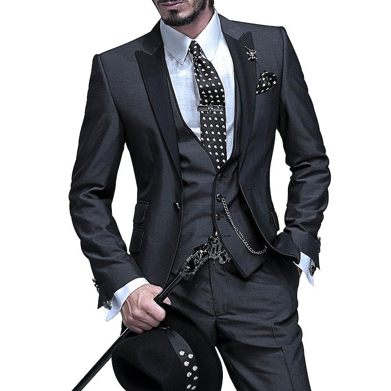 Cooper | Men's Three-Piece Blazer Suit, Waistcoat and Trousers Set | Direct Attire | Black