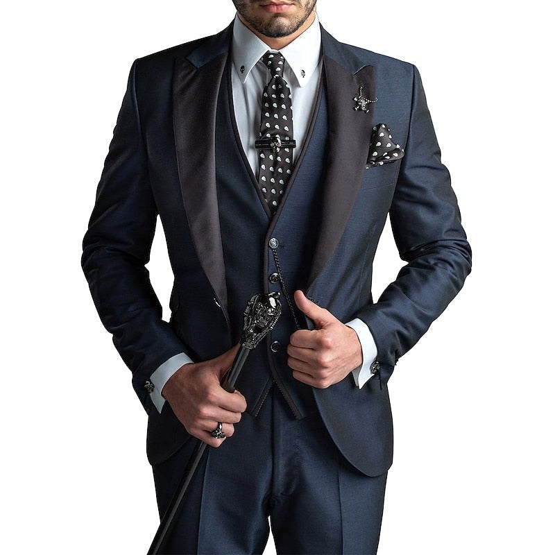 Cooper | Men's Three-Piece Blazer Suit, Waistcoat and Trousers Set | Direct Attire | Navy Blue