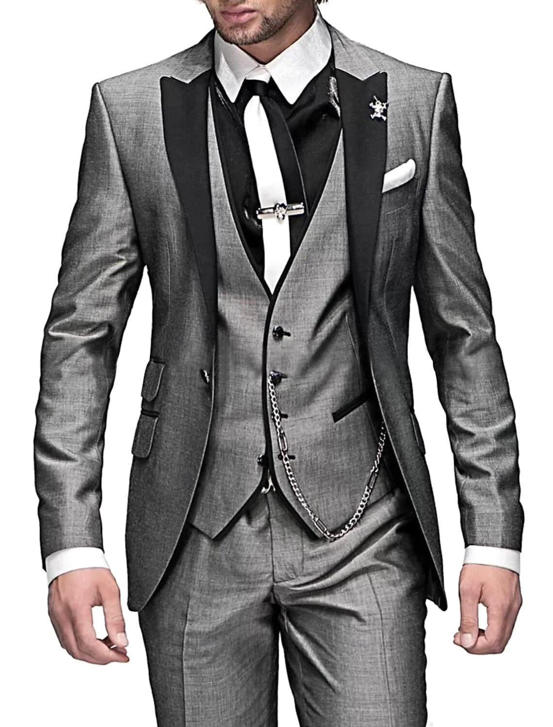 Cooper | Men's Three-Piece Blazer Suit, Waistcoat and Trousers Set | Direct Attire | Gray