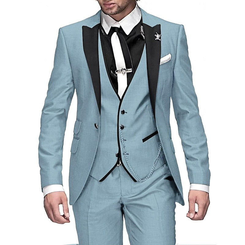 Cooper | Men's Three-Piece Blazer Suit, Waistcoat and Trousers Set | Direct Attire | Light Blue