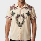 Cooper | Men's Western Floral Print Short-Sleeve Shirt, Point Collar Shirt | Direct Attire