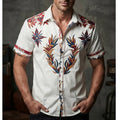 Cooper | Men's Western Floral Print Short-Sleeve Shirt, Point Collar Shirt | Direct Attire
