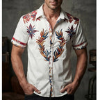 Cooper | Men's Western Floral Print Short-Sleeve Shirt, Point Collar Shirt | Direct Attire