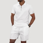 Dale | Men's Polo and Shorts Two-Piece Set, Textured Summer Set | Direct Attire | Wit