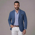 Darcy | Men's Linen Blazer, Lightweight Unstructured Jacket | Direct Attire | Brown