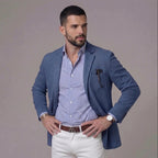 Darcy | Men's Linen Blazer, Lightweight Unstructured Jacket | Direct Attire | Army Green