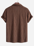Darcy | Men's Textured Camp Collar Shirt, Relaxed Short-Sleeve Shirt | Direct Attire