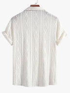 Darcy | Men's Textured Camp Collar Shirt, Relaxed Short-Sleeve Shirt | Direct Attire