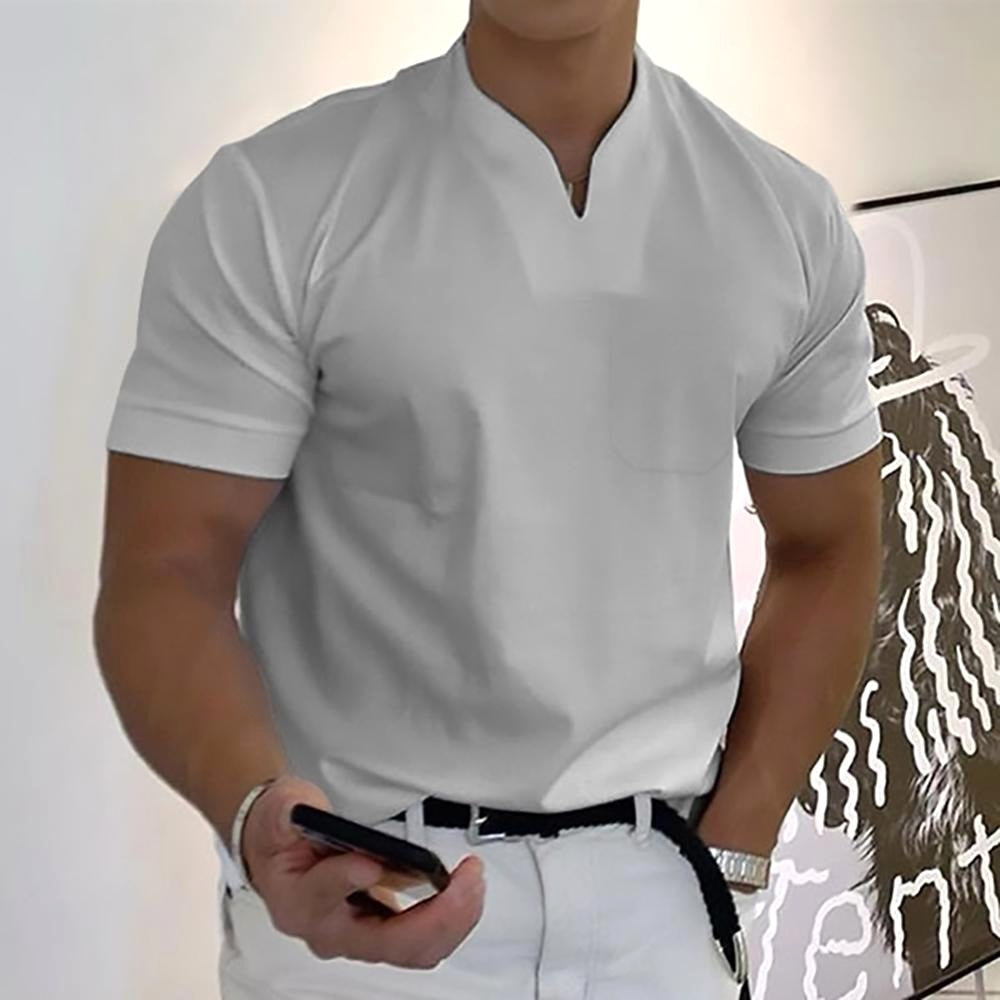 Darcy | Men's V-Neck Short Sleeve T-Shirt, Tailored Casual T-Shirt | Direct Attire | Pink