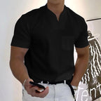 Darcy | Men's V-Neck Short Sleeve T-Shirt, Tailored Casual T-Shirt | Direct Attire | Gray