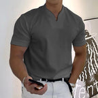 Darcy | Men's V-Neck Short Sleeve T-Shirt, Tailored Casual T-Shirt | Direct Attire | Black
