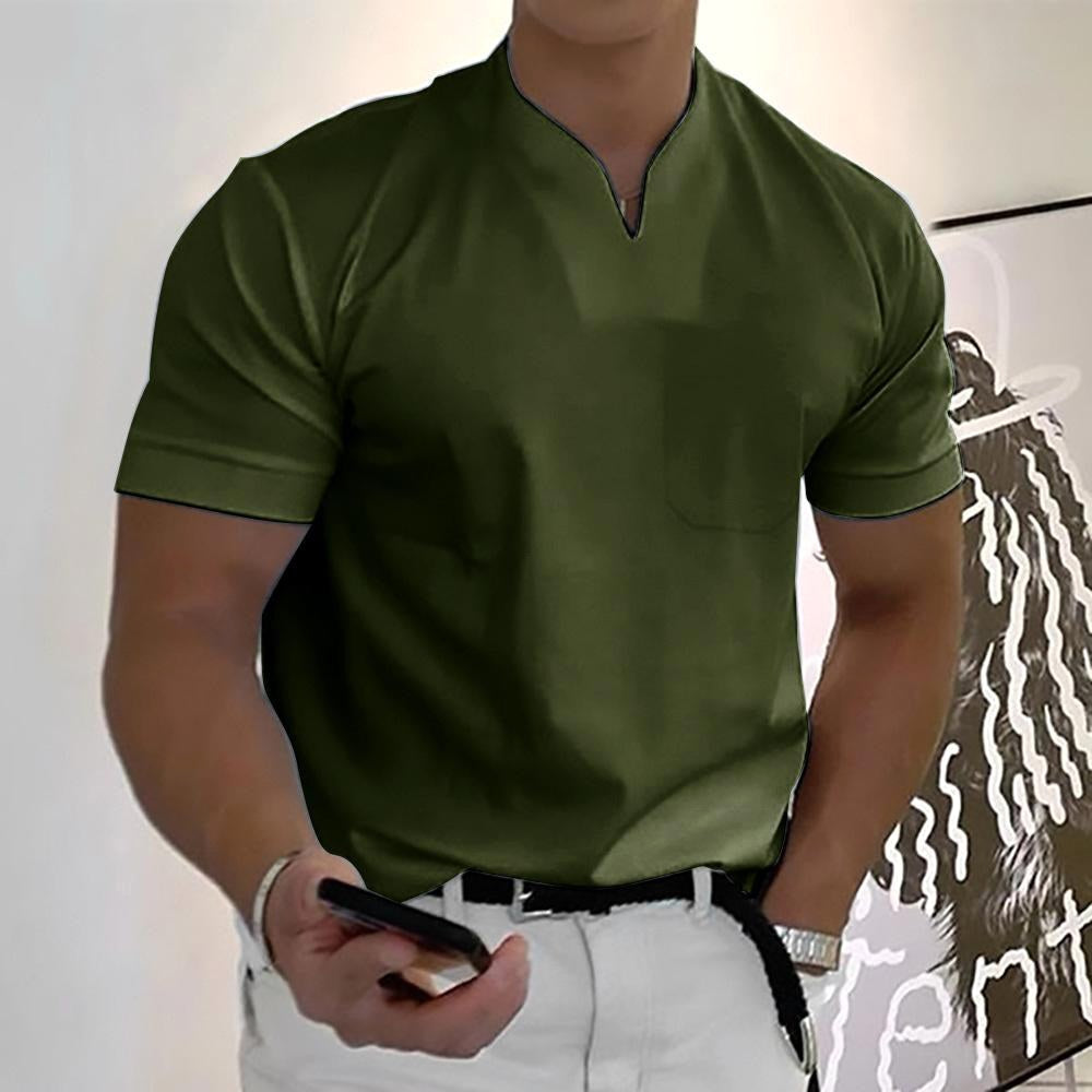 Darcy | Men's V-Neck Short Sleeve T-Shirt, Tailored Casual T-Shirt | Direct Attire | Green