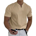 Darcy | Men's V-Neck Short Sleeve T-Shirt, Tailored Casual T-Shirt | Direct Attire | Brown