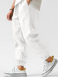 Declan | Men's Cotton Linen Joggers, Relaxed Fit Trousers | Direct Attire | Green