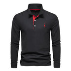 Declan | Men's Long-Sleeve Polo Shirt, Classic Collared Shirt | Direct Attire