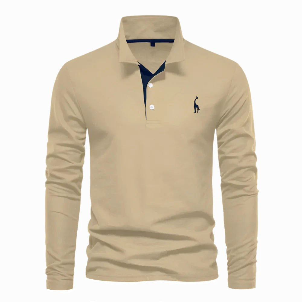 Declan | Men's Long-Sleeve Polo Shirt, Classic Collared Shirt | Direct Attire