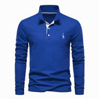Declan | Men's Long-Sleeve Polo Shirt, Classic Collared Shirt | Direct Attire