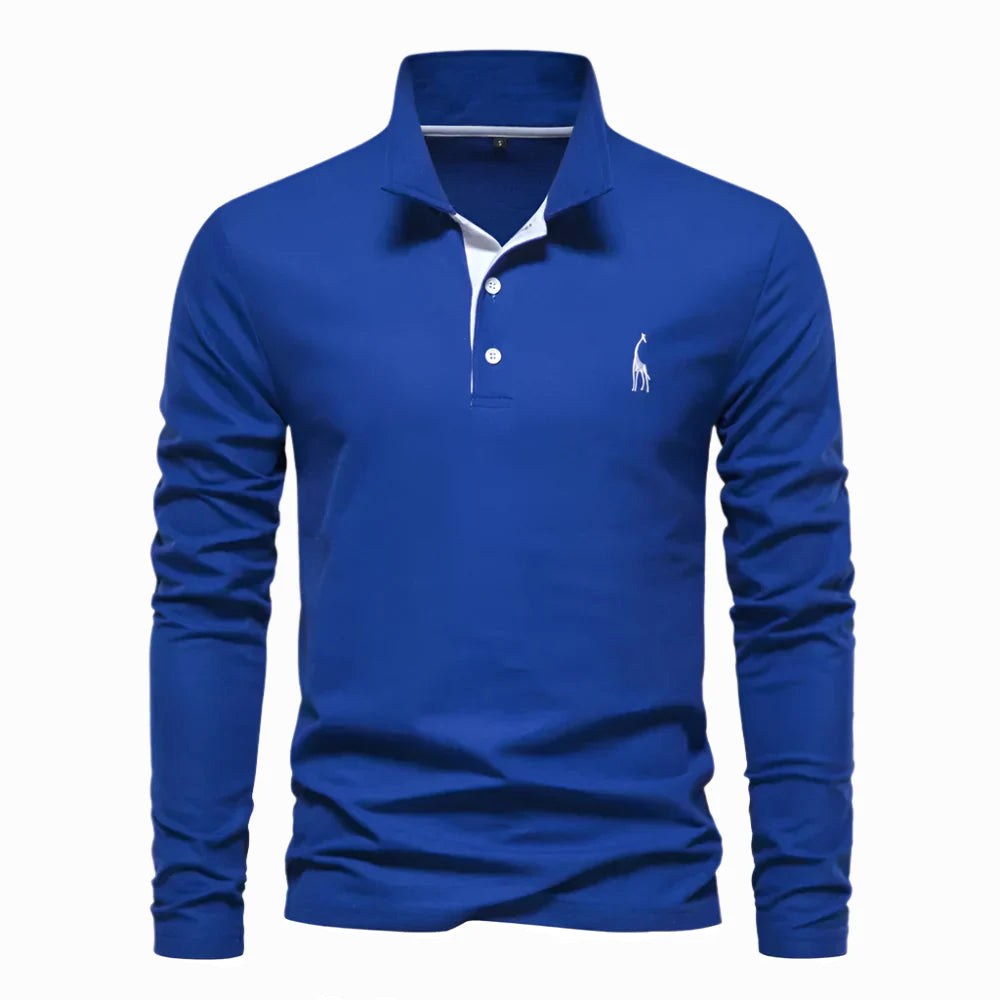 Declan | Men's Long-Sleeve Polo Shirt, Classic Collared Shirt | Direct Attire