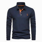 Declan | Men's Long-Sleeve Polo Shirt, Classic Collared Shirt | Direct Attire