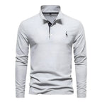 Declan | Men's Long-Sleeve Polo Shirt, Classic Collared Shirt | Direct Attire
