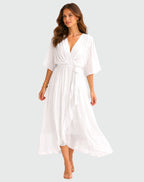 Delaney | Women's Wrap Maxi Dress, Flattering Summer Dress for Holidays and Everyday Wear, Flattering Summer Dress for Holidays and Everyday Wear - image 12