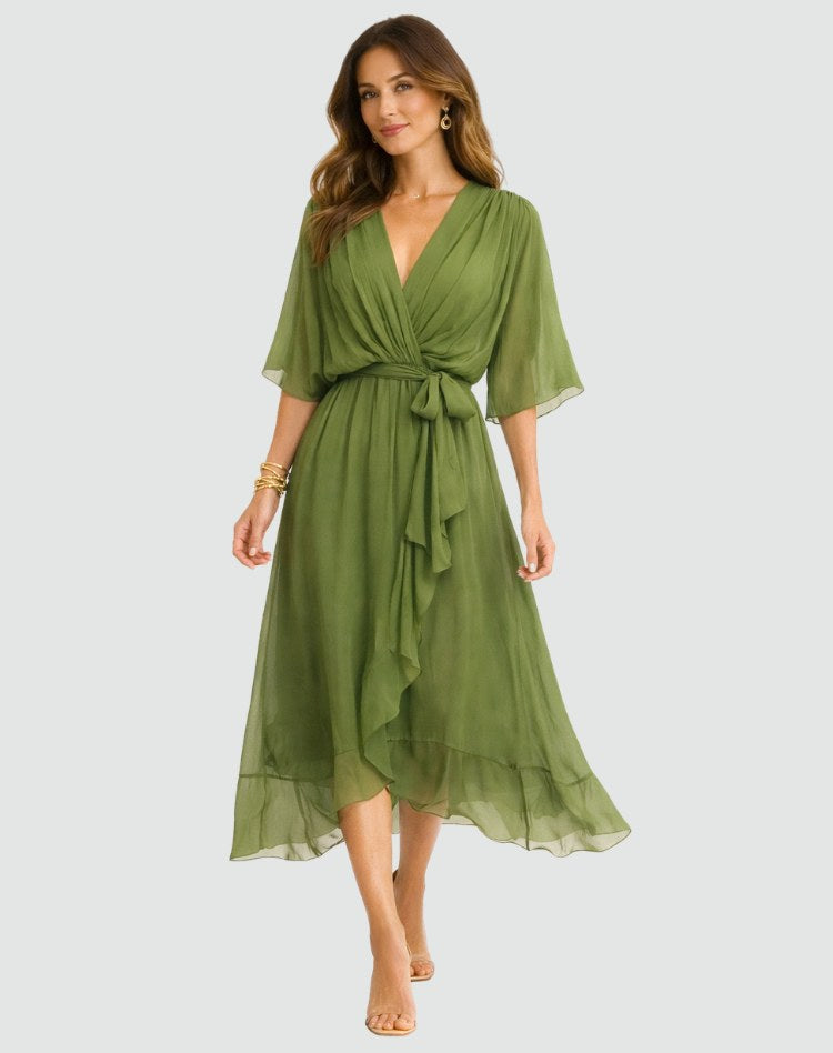 Delaney | Women's Wrap Maxi Dress, Flattering Summer Dress for Holidays and Everyday Wear, Flattering Summer Dress for Holidays and Everyday Wear - image 4