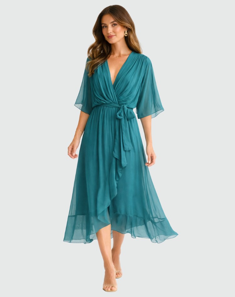 Delaney | Women's Wrap Maxi Dress, Flattering Summer Dress for Holidays and Everyday Wear, Flattering Summer Dress for Holidays and Everyday Wear - image 9