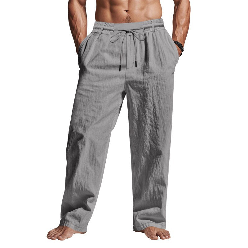 Dempsey | Men's Linen Trousers with Drawstring Waist, Relaxed Fit Holiday Trousers | Direct Attire